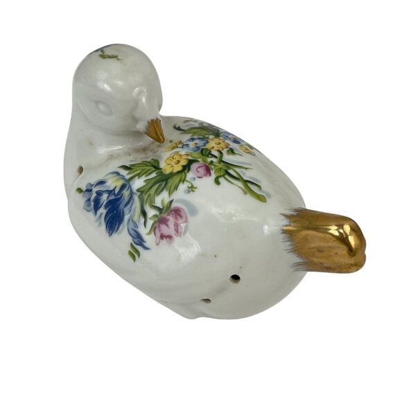 Vintage Elizabeth Arden Chelsea Gardens Porcelain Dove Figurine Floral Gold Acce - Picture 8 of 10